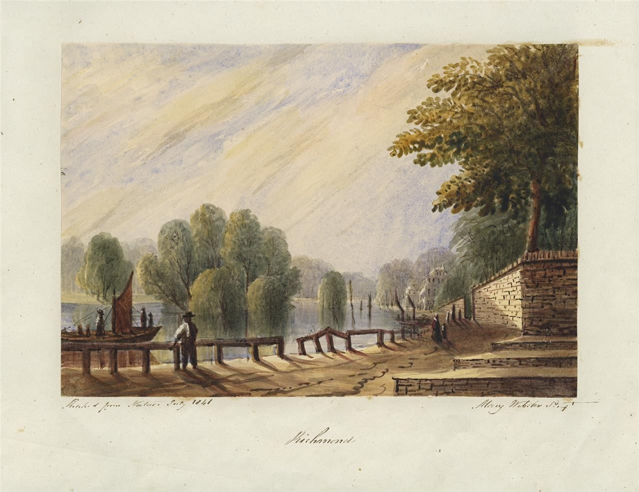 Mary Webster (1794-1883) Watercolour Painting Richmond London 184110