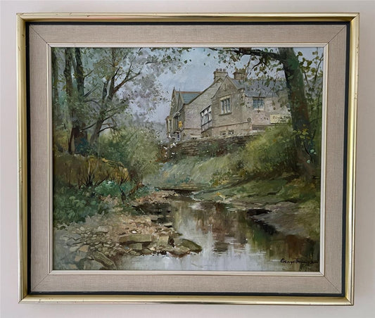 George Thompson (1934-2019) Oil Painting The Black Swan At Ravenstonedale0