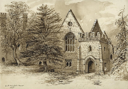 South Wingfield Manor Derbyshire 1870 - Watercolour Painting - 19th Century0