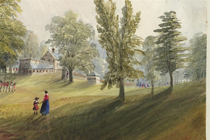 Mary Webster (1794-1883) Watercolour Painting Soldiers In Hyde Park London 18427