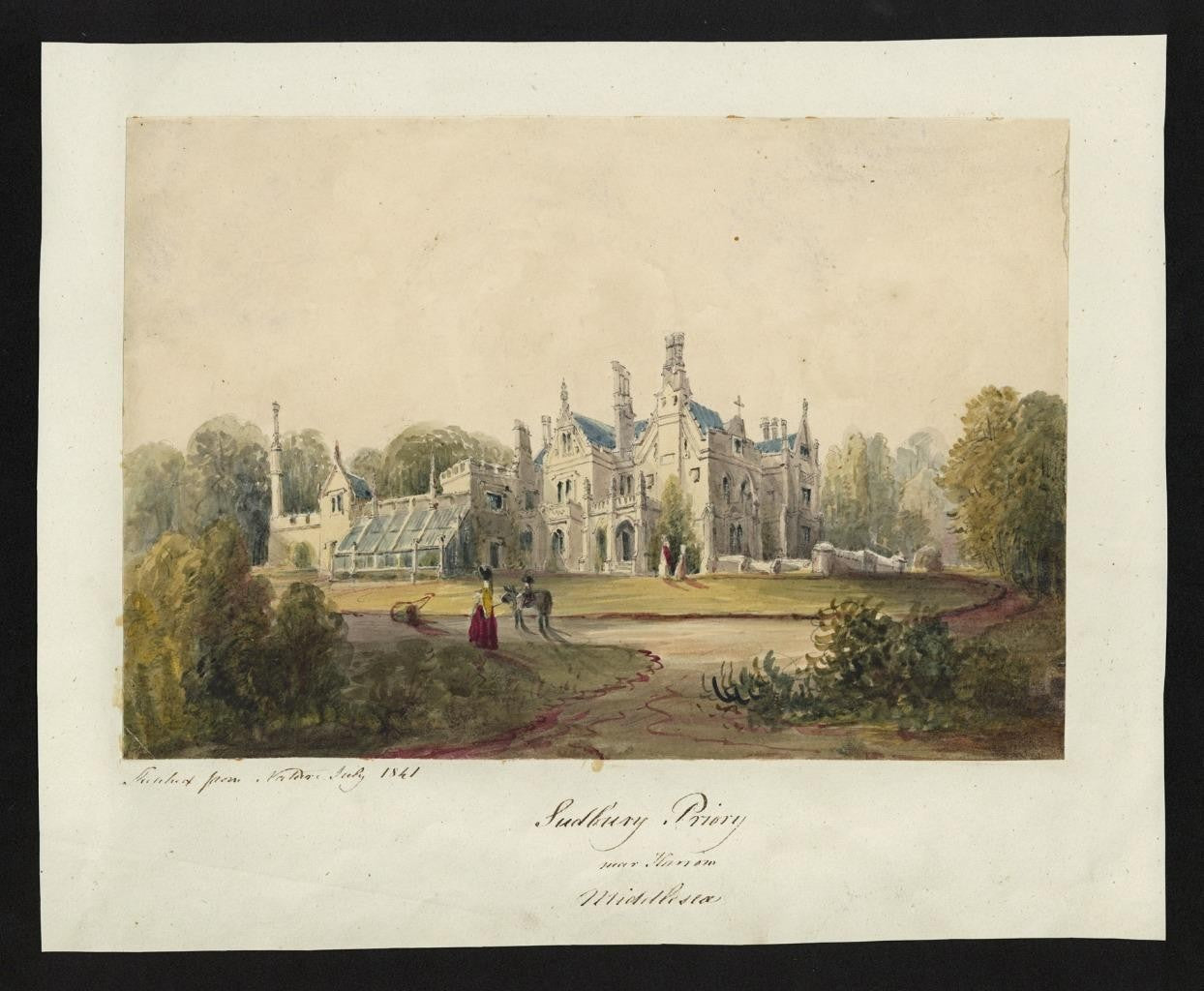 Mary Webster Watercolour Painting Sudbury Priory Near Harlow London 18411