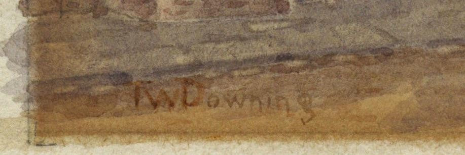 T W Downing Antique Watercolour Painting Congreve Street Birmingham1