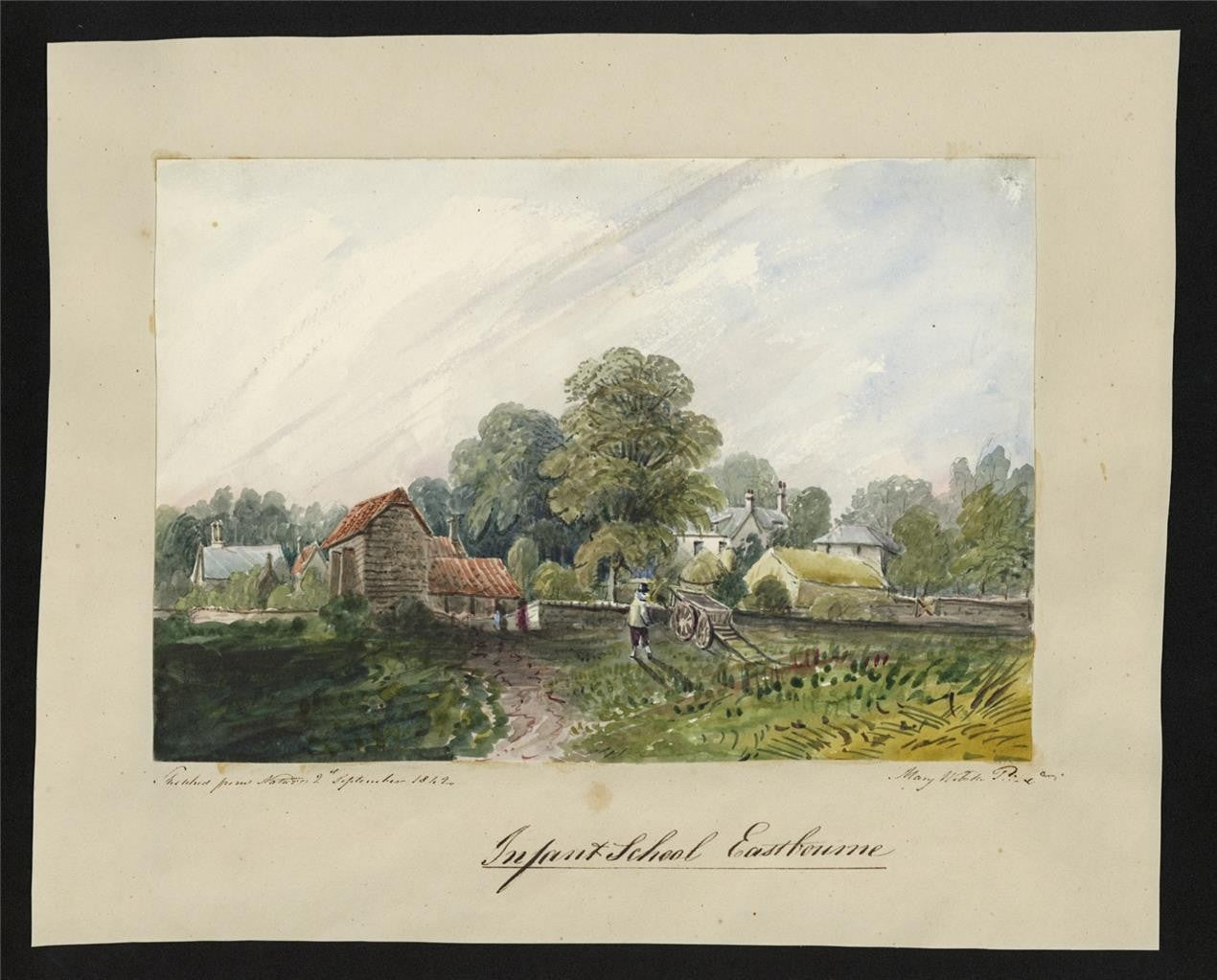 Mary Webster (1794-1883) Watercolour Painting - Infant School Eastbourne 18421
