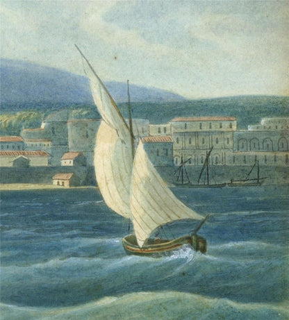 Catania Sicily Italy Watercolour Painting 19th Century Grand Tour8