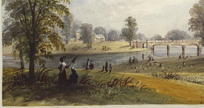 Mary Webster (1794-1883) Watercolour Painting Bridge At Kensington London 18382