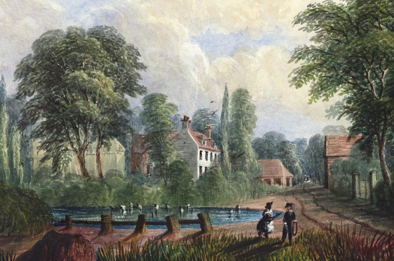 Mary Webster (1794-1883) Watercolour Painting - Harrow On The Hill London 18577