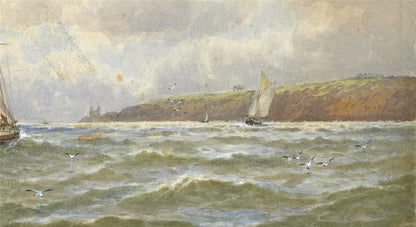 George Stanfield Walters (1838-1924) Watercolour Painting Boats Off Coast6