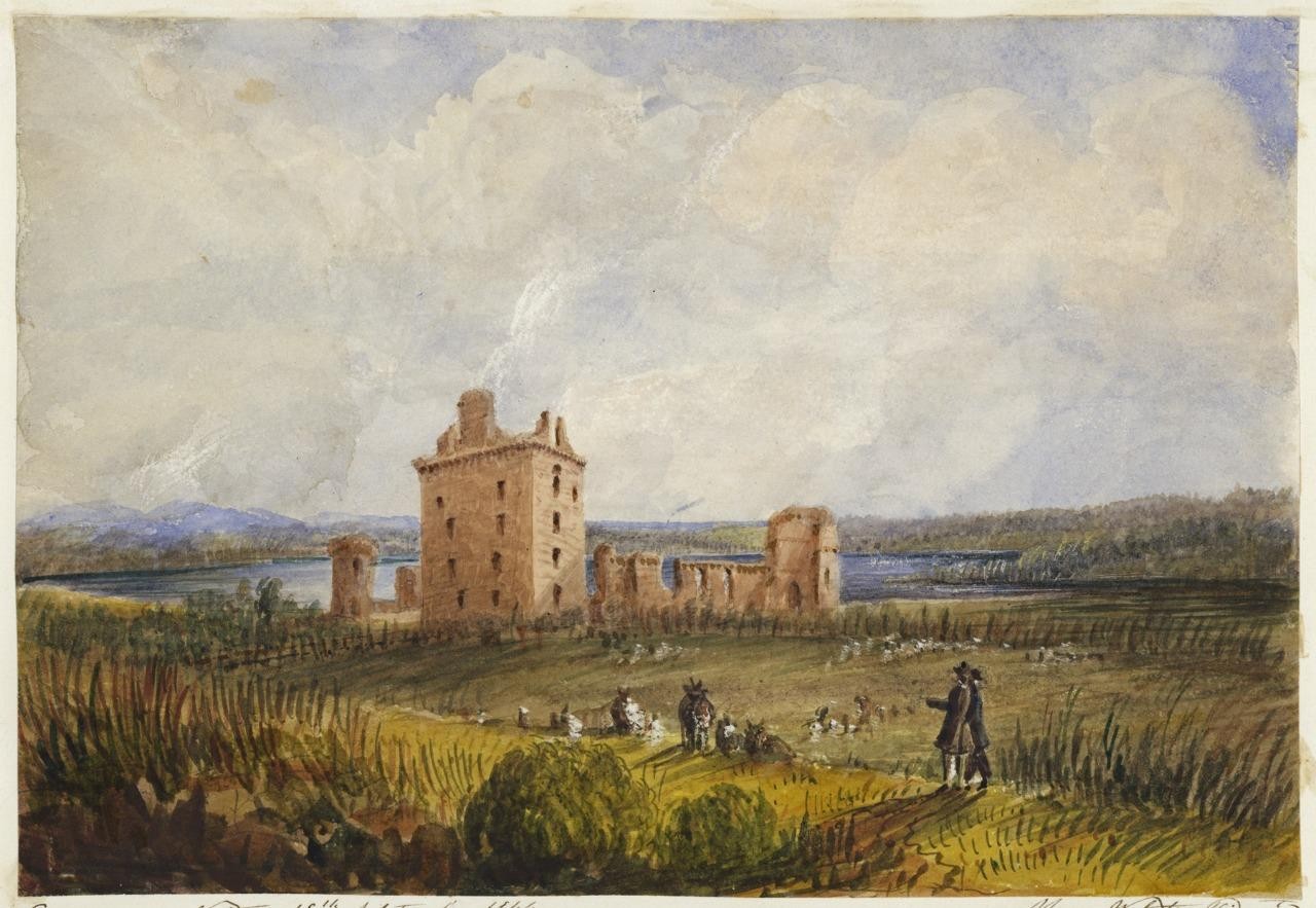 Mary Webster (1794-1883) Watercolour Painting Spynie Castle Moray Scotland 18440