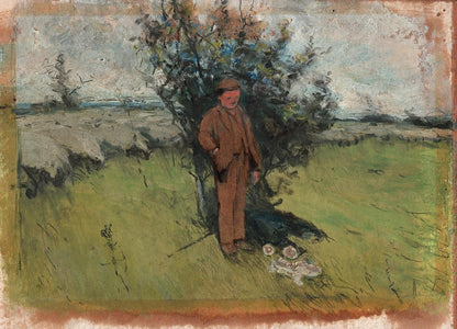 Gideon Matthew Fidler (1857-1942) Oil Painting - The Shepherds Breakfast0