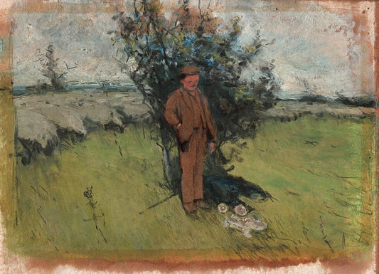 Gideon Matthew Fidler (1857-1942) Oil Painting - The Shepherds Breakfast0