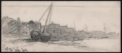 George Charles Haite (1855-1924) Pencil Drawing Wells-Next-The-Sea 18997