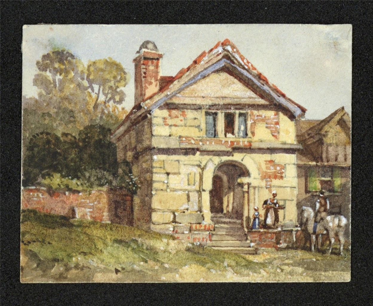 Style Of Samuel Prout Exeter Miniature Watercolour Painting 19th Century1