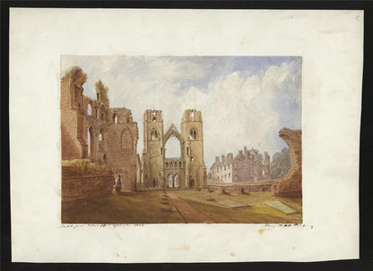 Mary Webster (1794-1883) Watercolour Painting - Elgin Cathedral Scotland 18441