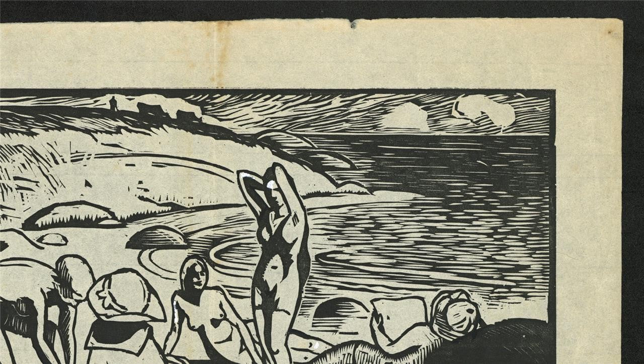 Ludovic-Rodo Pissarro (1878-1952) Pencil Signed Wood Engraving - Baigneuses8