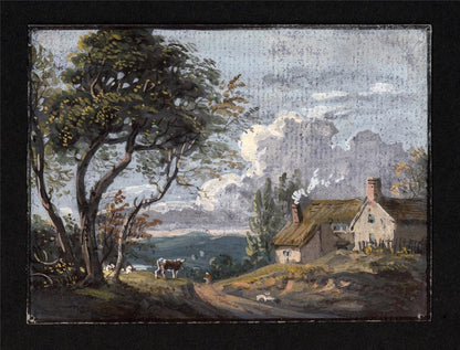 In The Manner Of Paul Sandby - Miniature Gouache Painting - Rural Landscape1