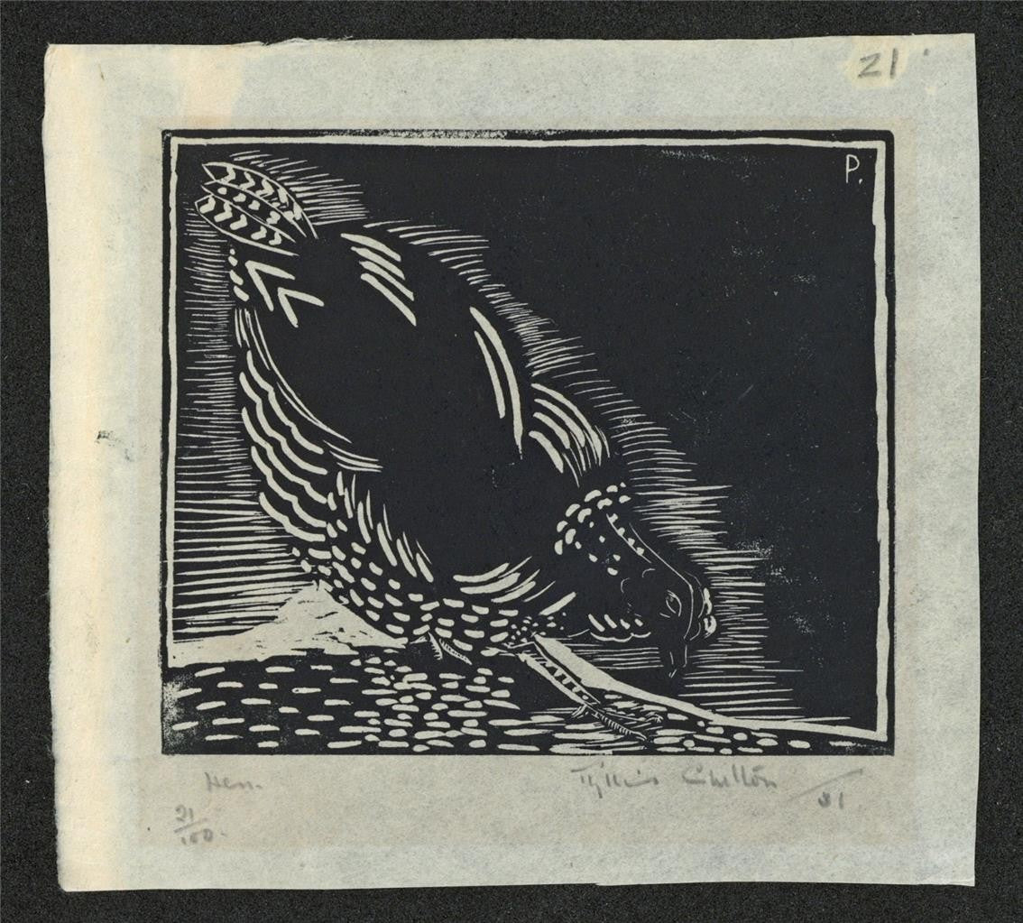 Phyllis Chilton Osborne - Pencil Signed Wood Engraving - Hen - 1931 - 21/1001