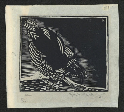 Phyllis Chilton Osborne - Pencil Signed Wood Engraving - Hen - 1931 - 21/1001