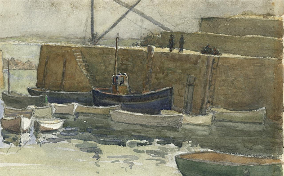 Sydney Smith (1912-1982) Watercolour Painting Mousehole Cornwall3