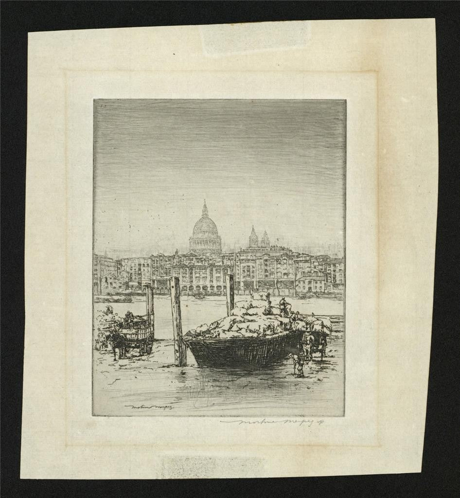 Mortimer Menpes (1855-1938) Pencil Signed Etching - St Paul's From Thames London1