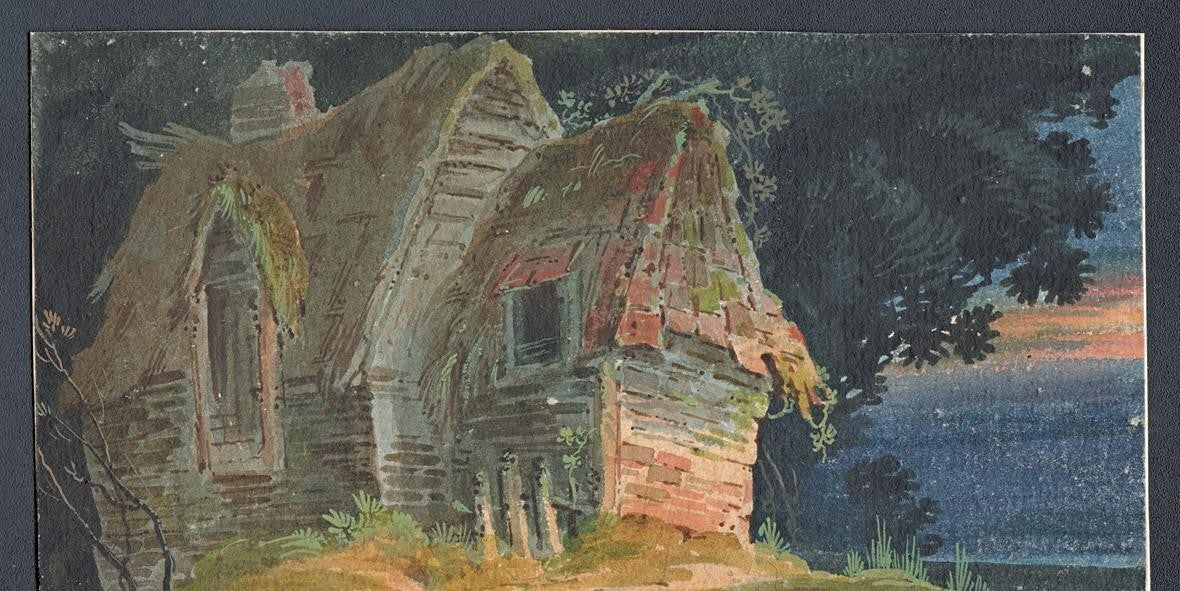 COTTAGE IN LANDSCAPE Watercolour Painting - 19TH CENTURY - INDISTINCTLY SIGNED5
