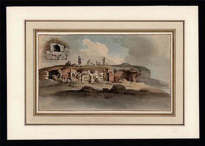 Ruins Of Sanctuary Church Westminster London Watercolour Painting 19th Century1