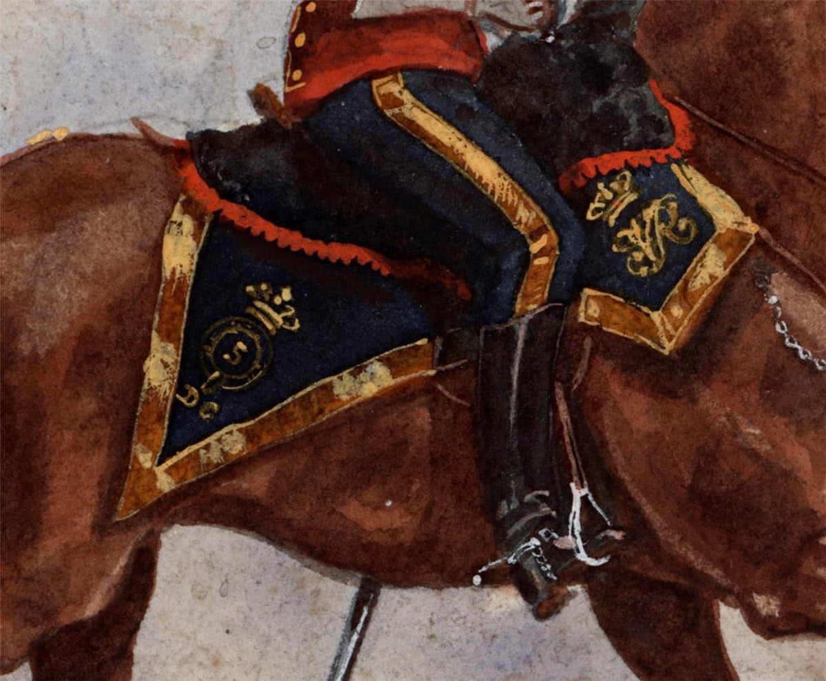 Richard Simkin (1850-1926) Watercolour Painting 5th Dragoon Guards Officer 18776