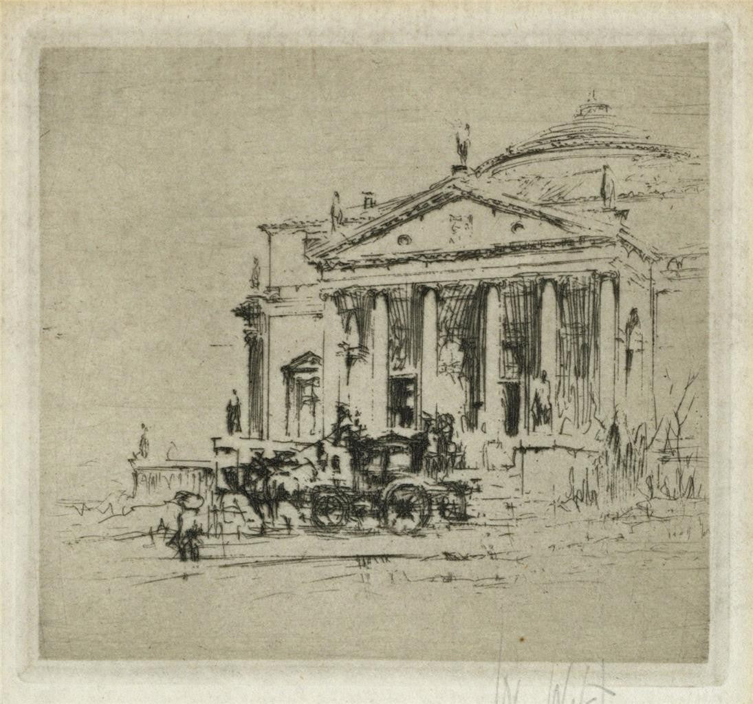 William Walcot (1874-1943) Pencil Signed Etching - Villa La Rotonda Italy0