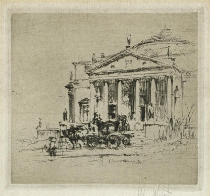William Walcot (1874-1943) Pencil Signed Etching - Villa La Rotonda Italy0