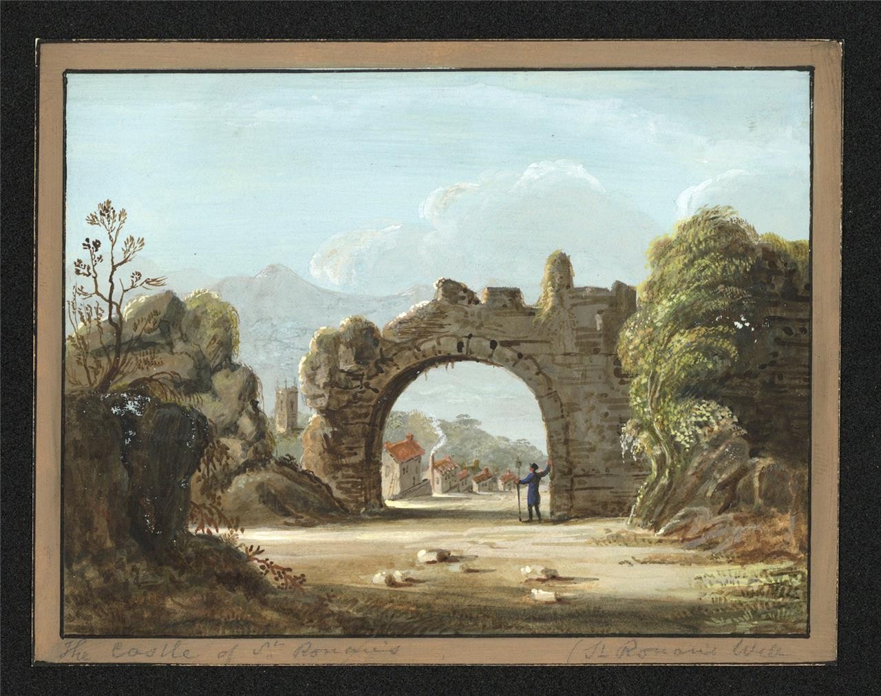 The Castle Of St Ronan's St Ronan's Well - Small Gouache Painting 19th Century1