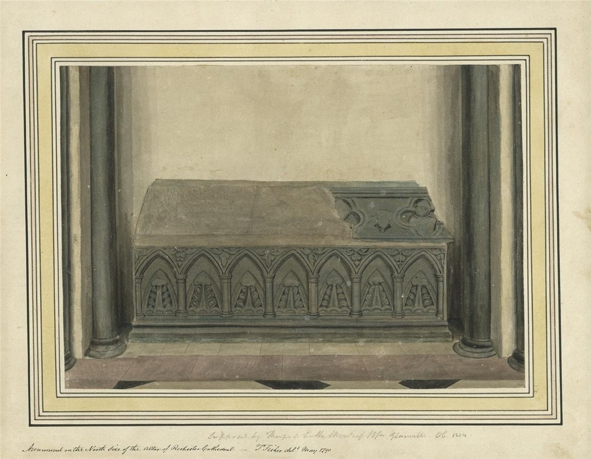 Thomas Fisher (1772-1836) - Watercolour Painting - Rochester Cathedral Kent 17900