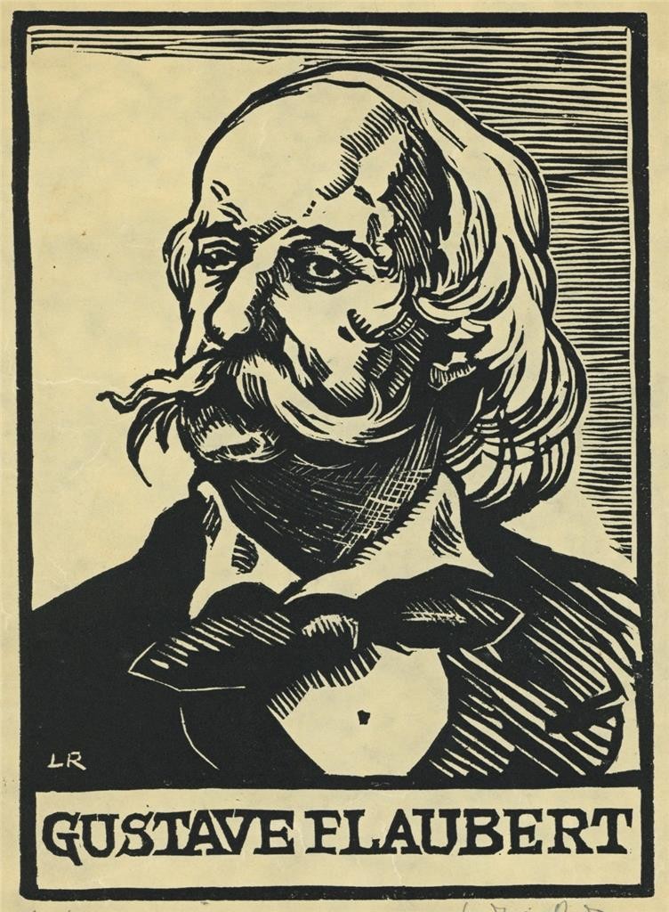 Ludovic-Rodo Pissarro (1878-1952) Signed Wood Engraving - Gustave Flaubert0