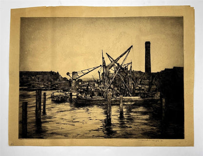 Mortimer Menpes (1855-1938) - Pencil Signed Etching - The Pool of London1