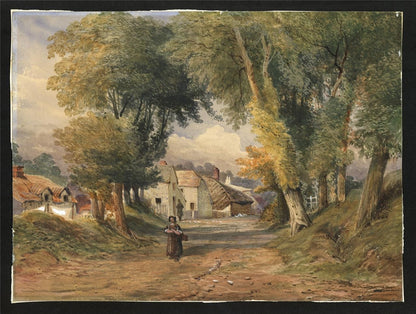 Henry Burdon Richardson (1826-1874) Watercolour Painting Village On The Thames1