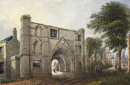 Mary Webster (1794-1883) Watercolour Painting - Abbey Gateway, Reading 18490
