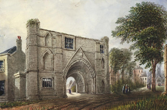 Mary Webster (1794-1883) Watercolour Painting - Abbey Gateway, Reading 18490