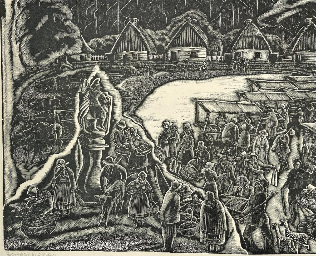 Stefan Mrozewski (1894-1975) Woodcut Signed In Pencil - Village In Poland - 19328