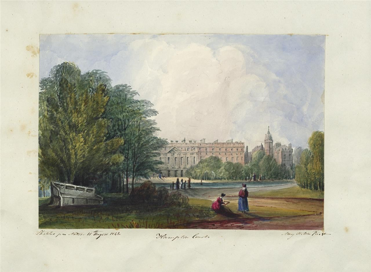 Mary Webster (1794-1883) Watercolour Painting Hampton Court Palace London 18426