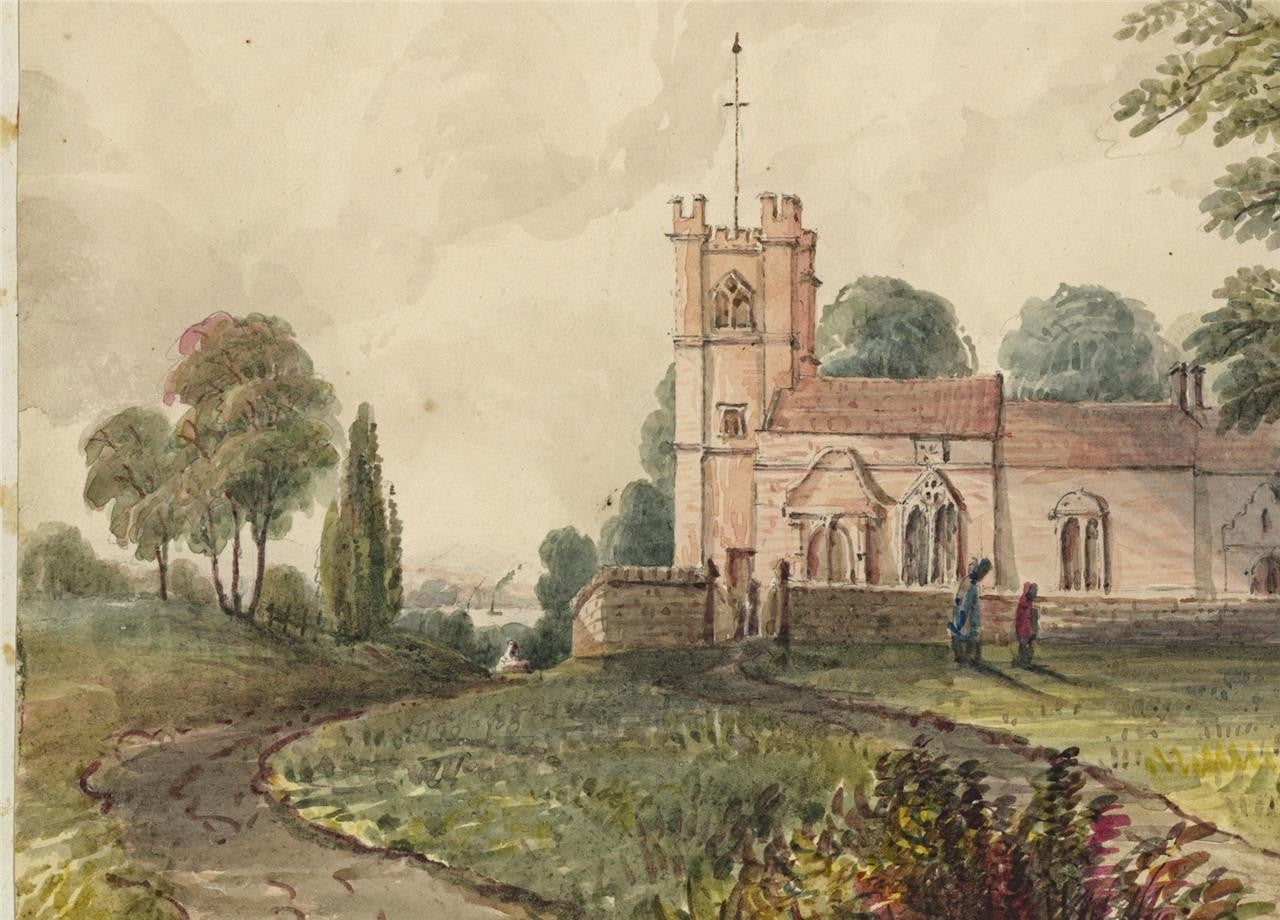 Mary Webster Watercolour Painting Charlton Church Woolwich Greenwich London 18415