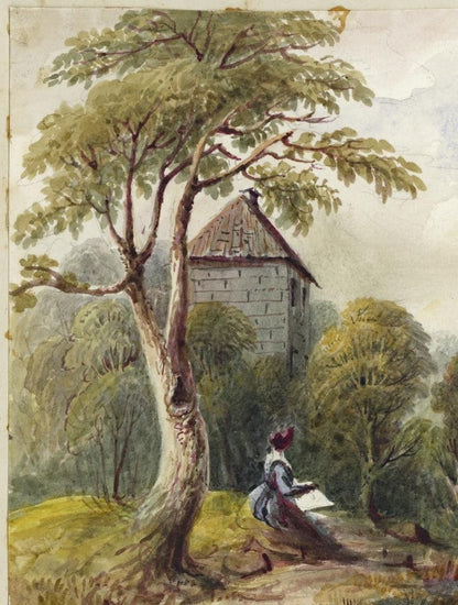 Mary Webster (1794-1883) Watercolour Painting Cottages At Sudbury London 18407