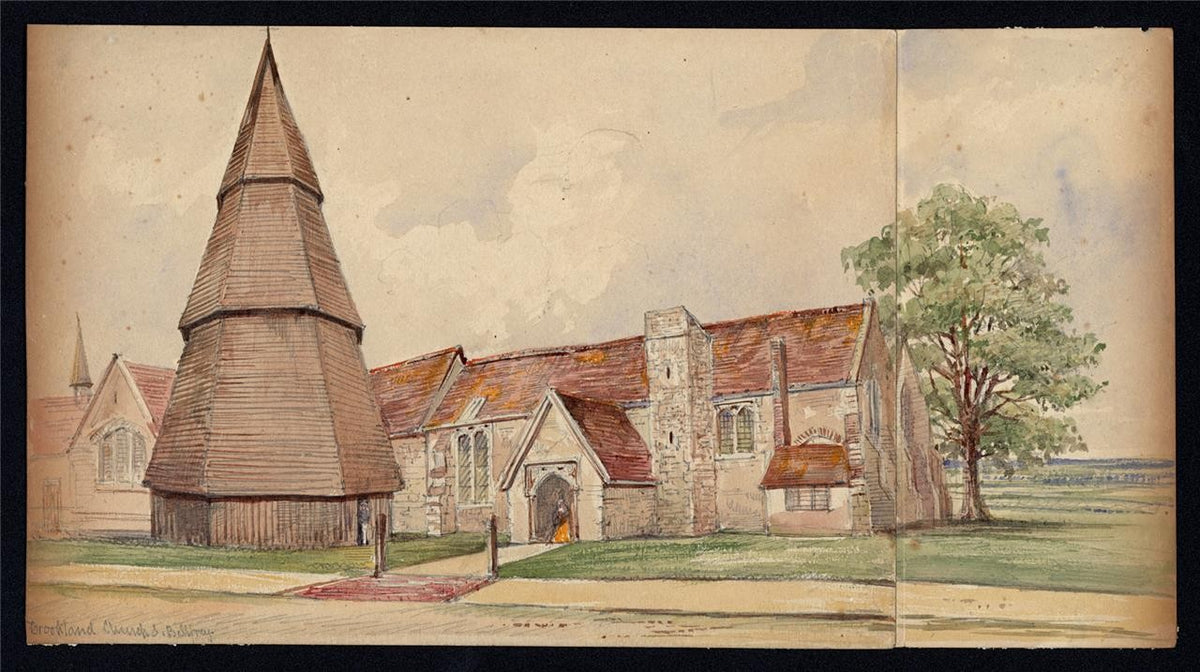 Brookland Church Romney Marsh Kent - Watercolour Painting - James Foster Wadmore2