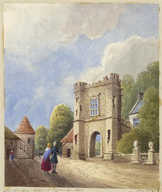 Mary Webster (1794-1883) Watercolour Painting Gateway Old Abbey Wilmington 18420