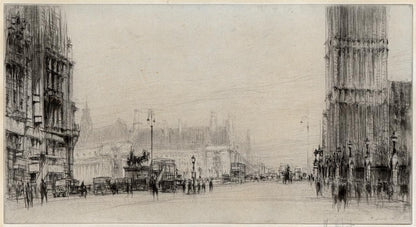 William Walcot (1874-1943) Pencil Signed Etching Westminster Bridge London0