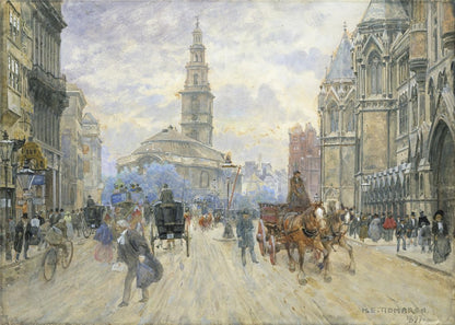 Henry Edward Tidmarsh Watercolour Painting - Royal Courts Of Justice London 18970