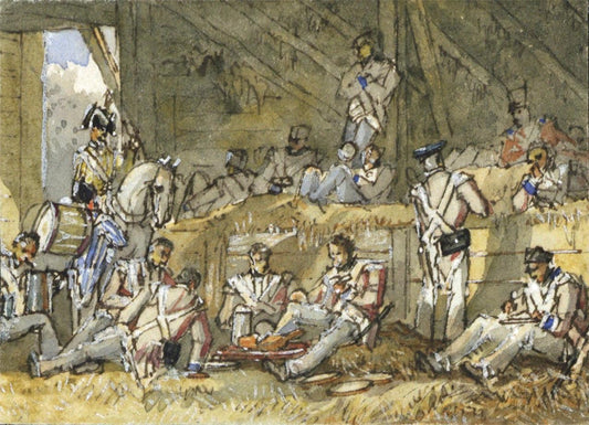 Military Scene - Miniature Watercolour Painting - 19th Century - 50