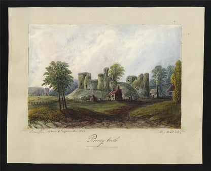 Mary Webster (1794-1883) - Watercolour Painting - Pevensey Castle 18421