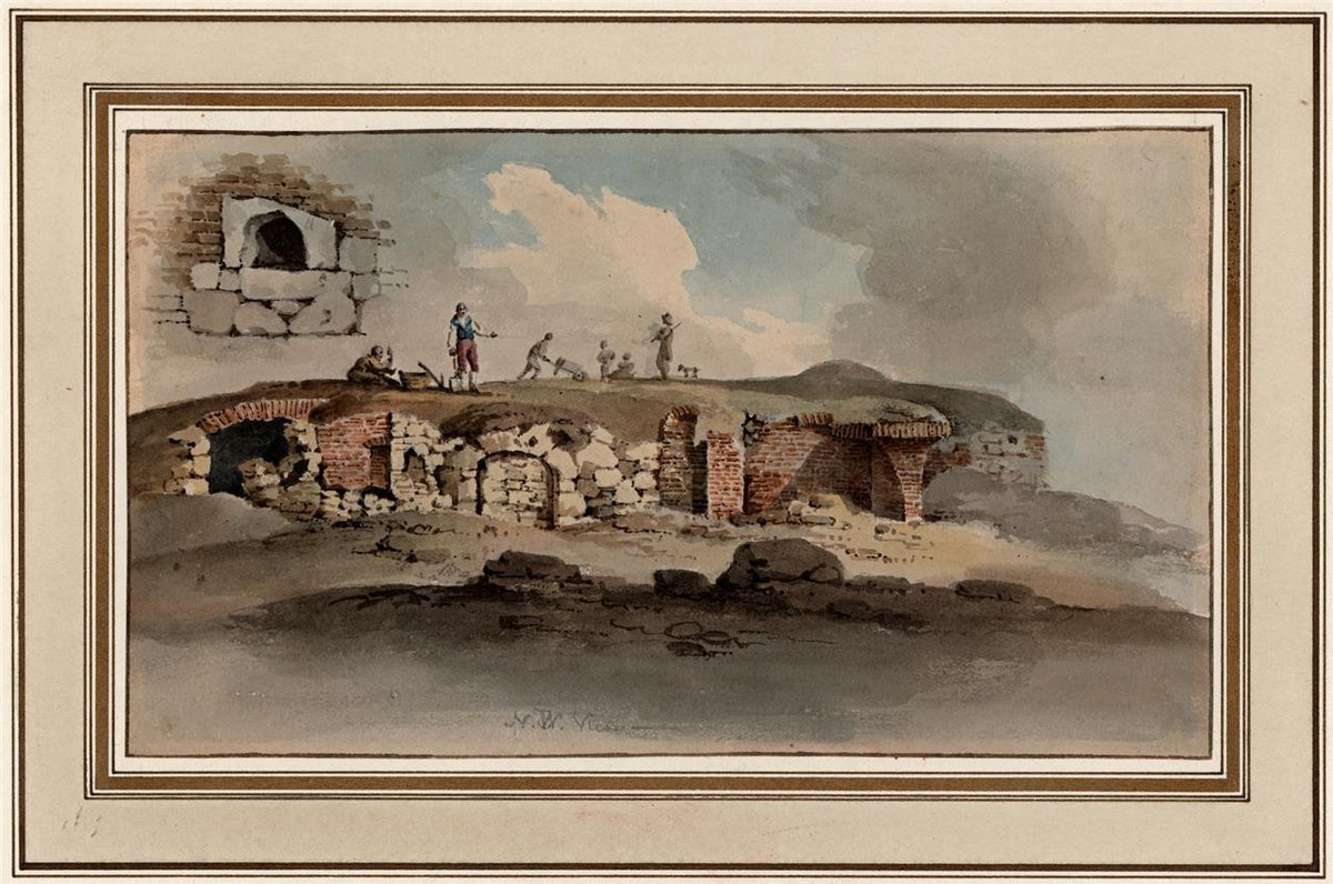 Ruins Of Sanctuary Church Westminster London Watercolour Painting 19th Century7