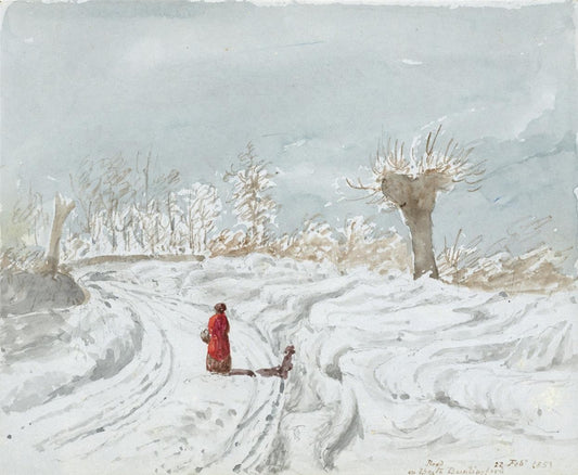 James Wilcox (1778-1865) Watercolour Painting - Road To Buntingford 18530