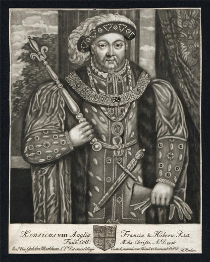 Published By Henry Parker - Antique Mezzotint - Henry VIII1