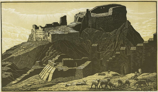 Bernard Sleigh (1872-1954) Pencil Signed Woodcut - Tintagel Cornwall 19340