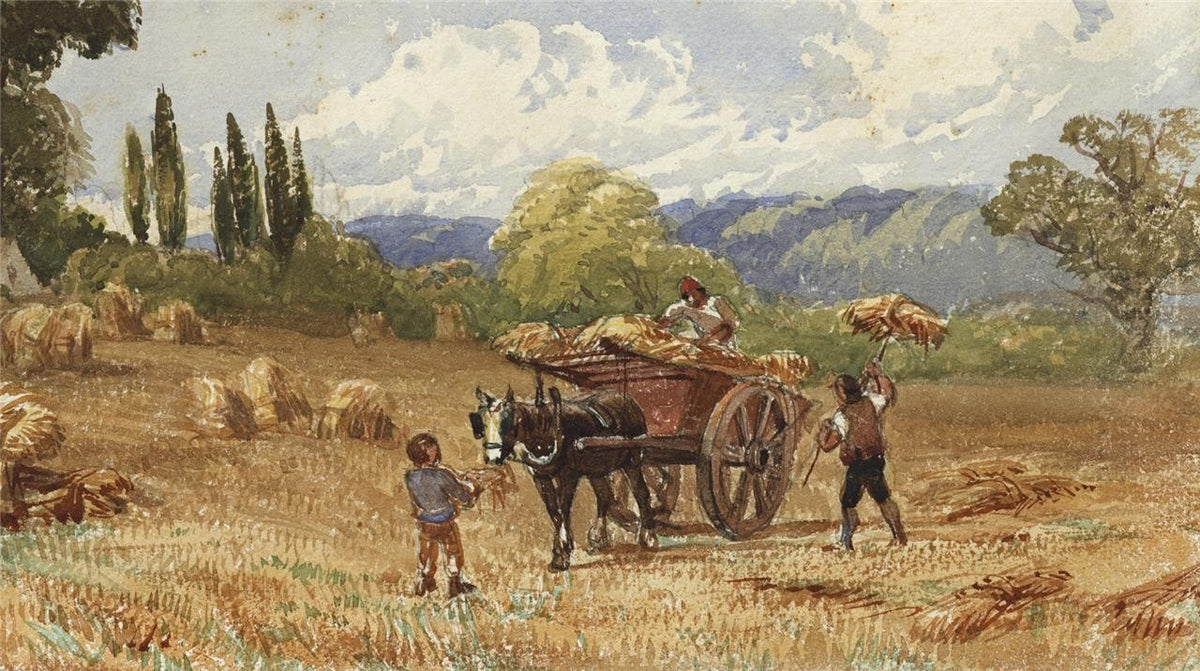 David Hall McKewan - Watercolour Painting - Farming Landscape - 19th Century2
